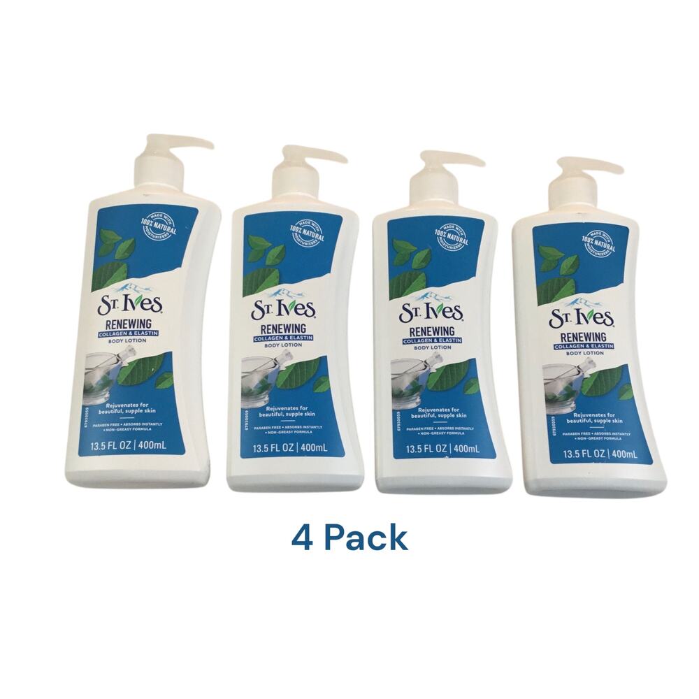 St. Ives Body Lotion Renewing Collagen & Elastin 13.5 fl oz Brand NEW - 4 Pack